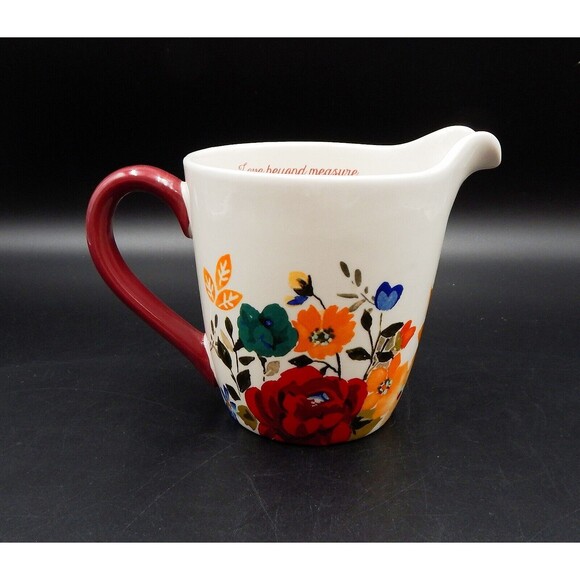 Pioneer Woman Timeless Floral 4 Cup Ceramic Measuring Cup Love Beyond Measure - Picture 9 of 9